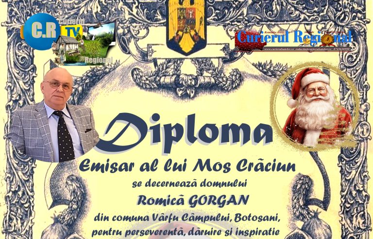 diploma excelenta emisar al lui Mos Craciun Romica Gorgan 2024 header