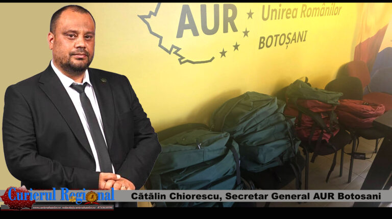 Catalin Chiorescu, AUR Botosani, ghiozdane, rechizite scoala